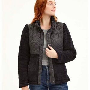 Madden Girl Black Quilted Teddy Jacket